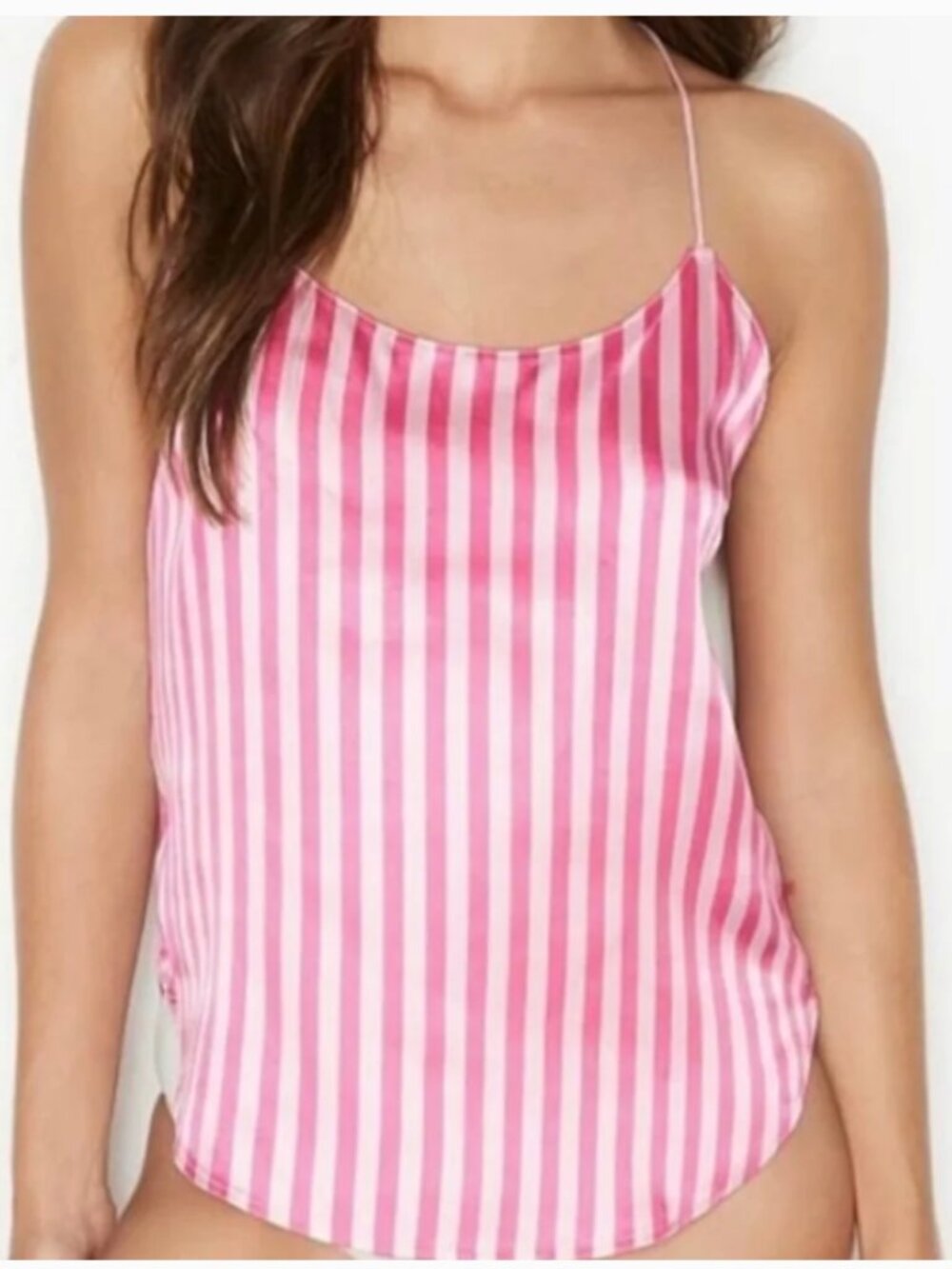 Victoria's Secret Pink Striped Satin Sleepwear